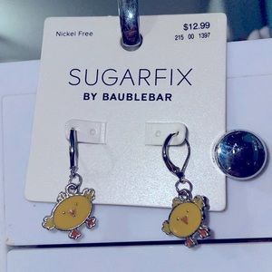 Chick earrings yellow little chicken earrings new